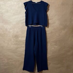 Rails | Matching Set Miley Top & Leon Pant Admiral Blue Cotton Gauze Set Size L
